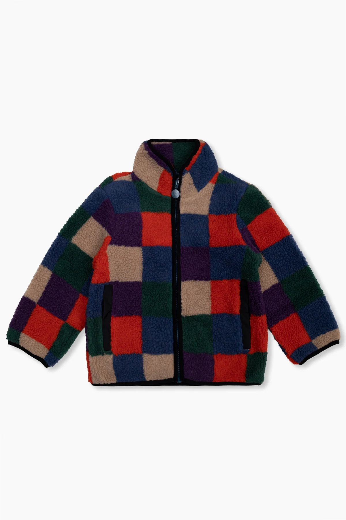 Fleece sweatshirt with standing collar