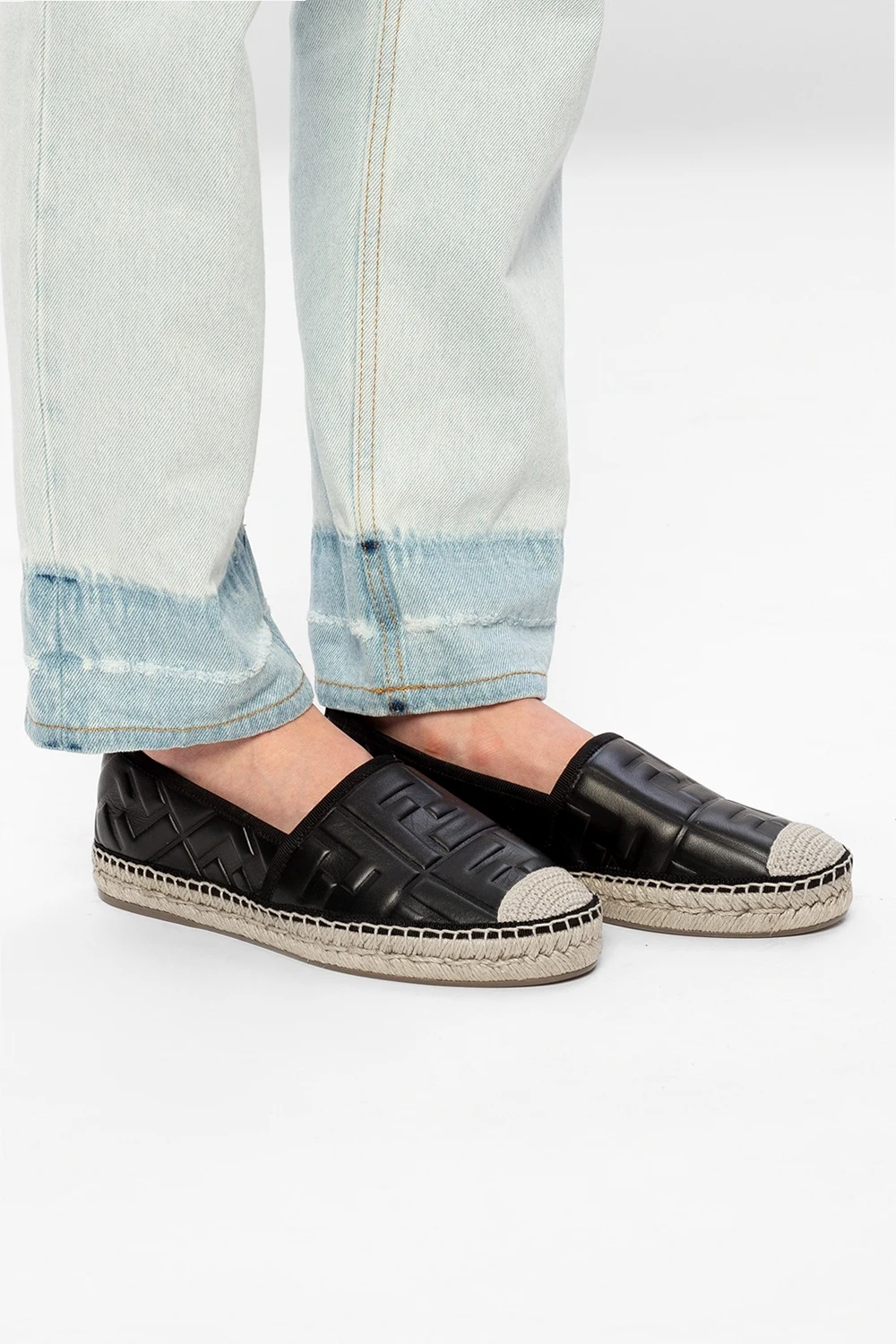 Leather espadrilles with logo