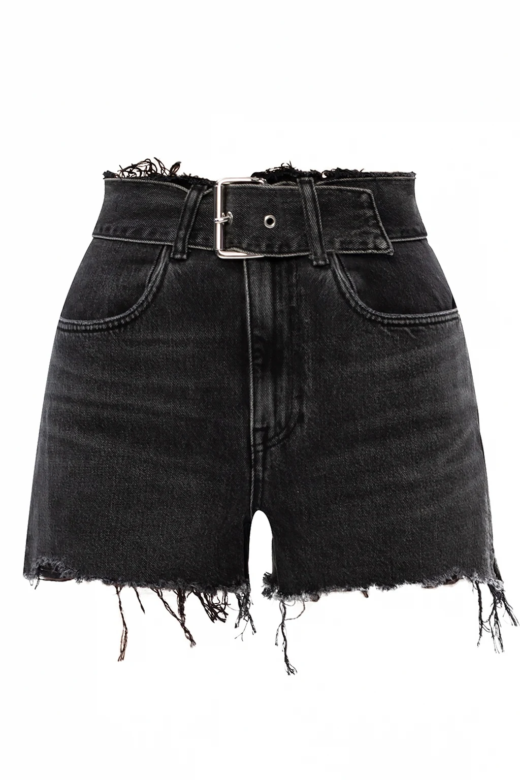 High-waisted denim shorts