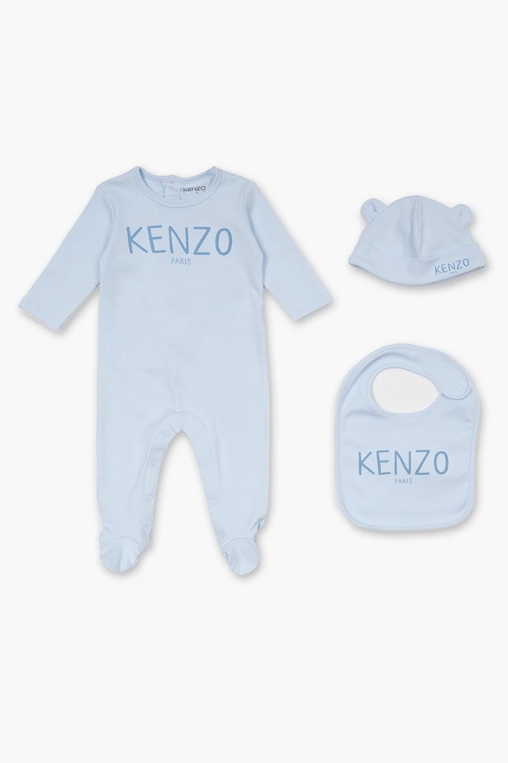 Romper, bib and beanie set