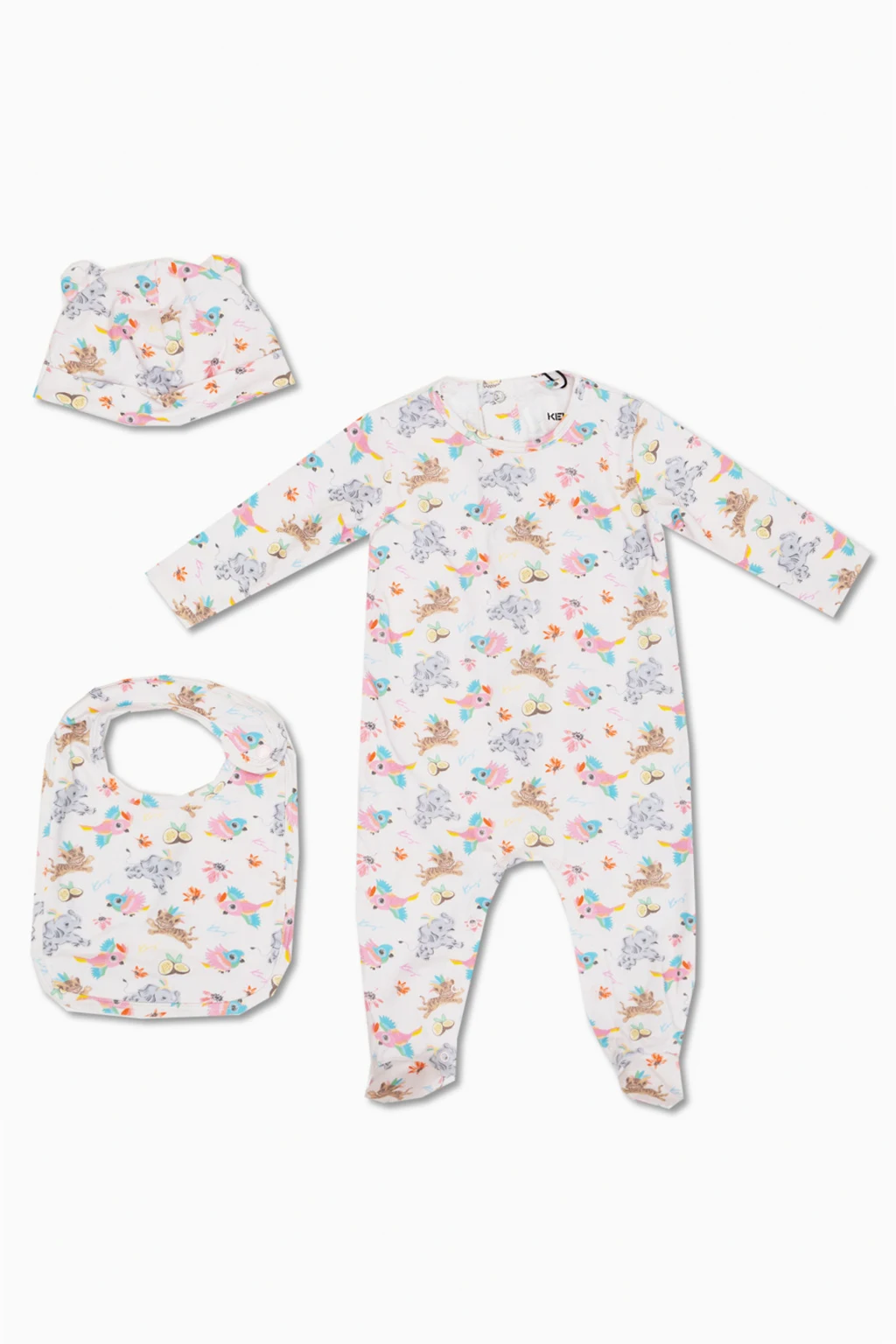 Romper suit, bib and hat set