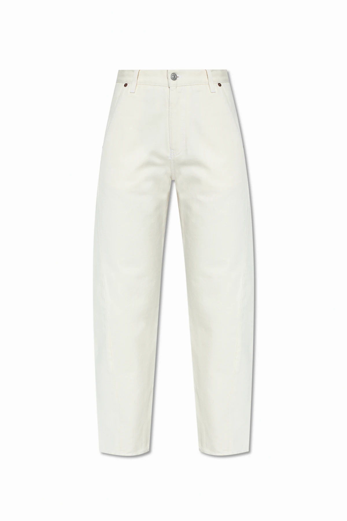 Jeans with curved seams