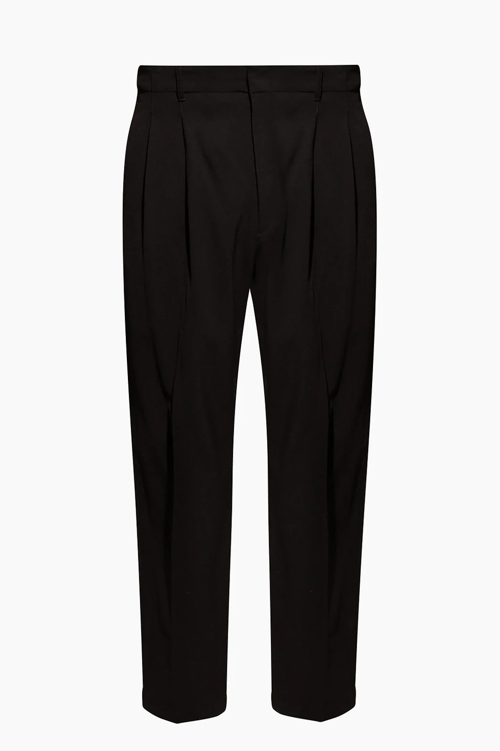Pleat-front trousers with gathers