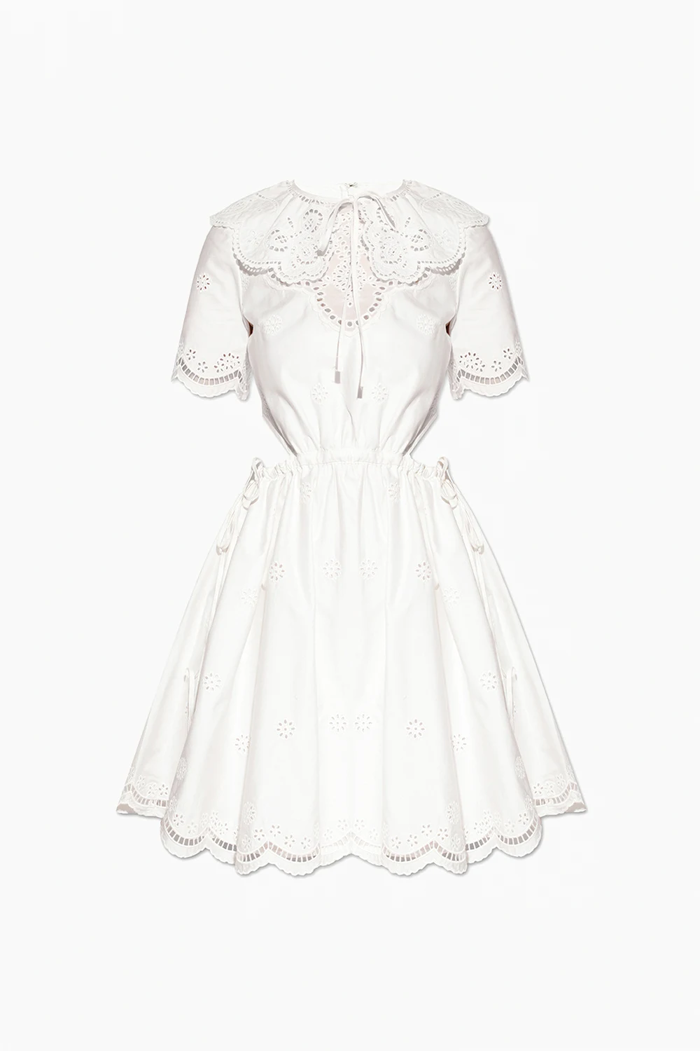 Bawełniana sukienka z ażurowym wzorem