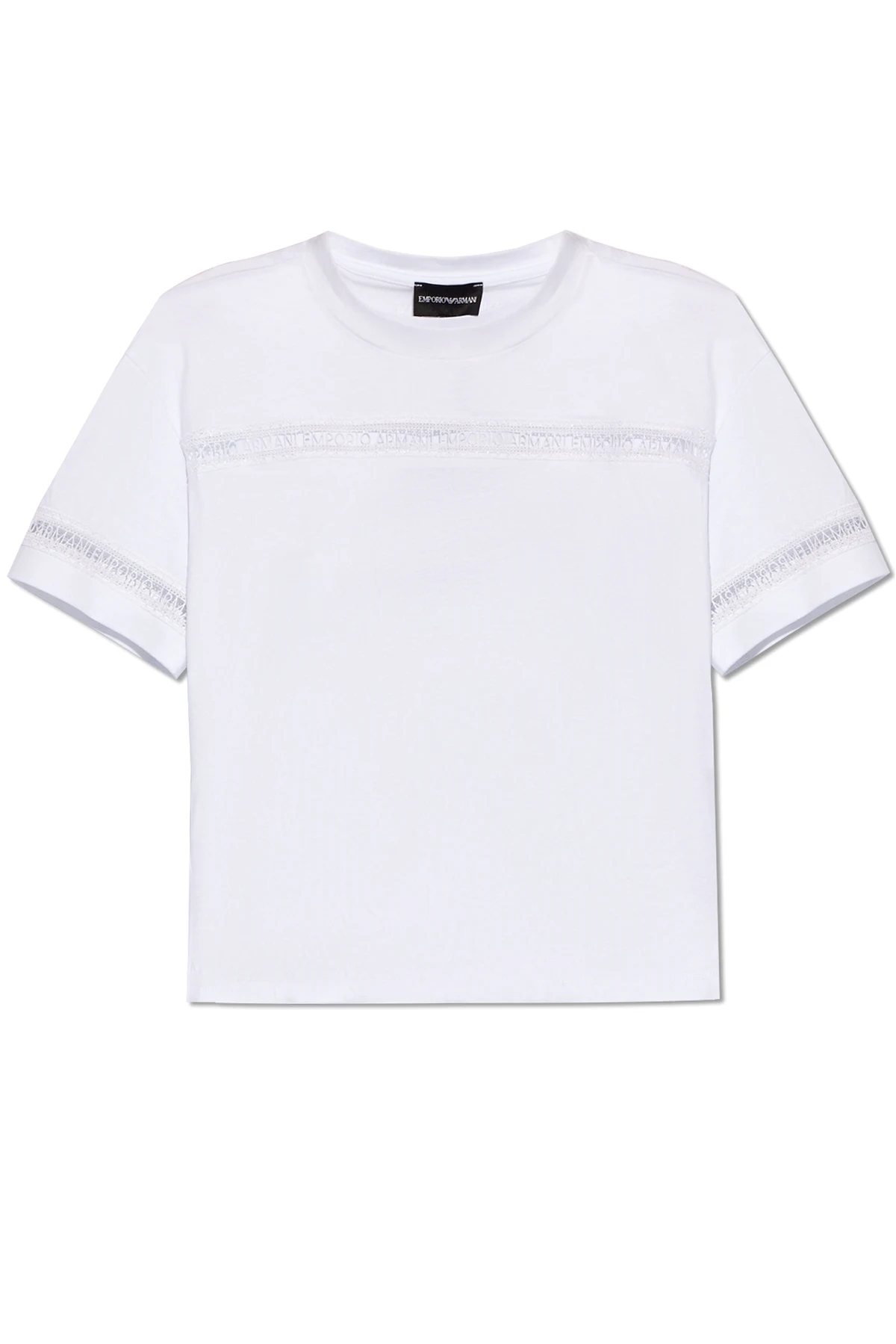 T-shirt with lace inserts
