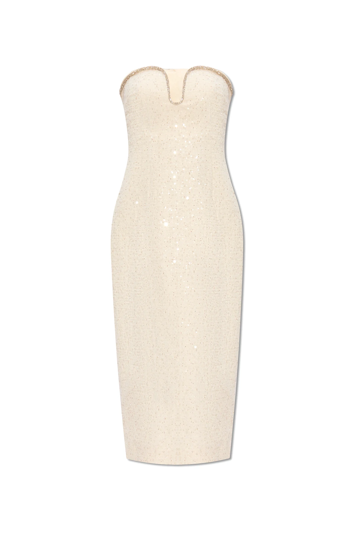 Off-the-shoulder tweed dress