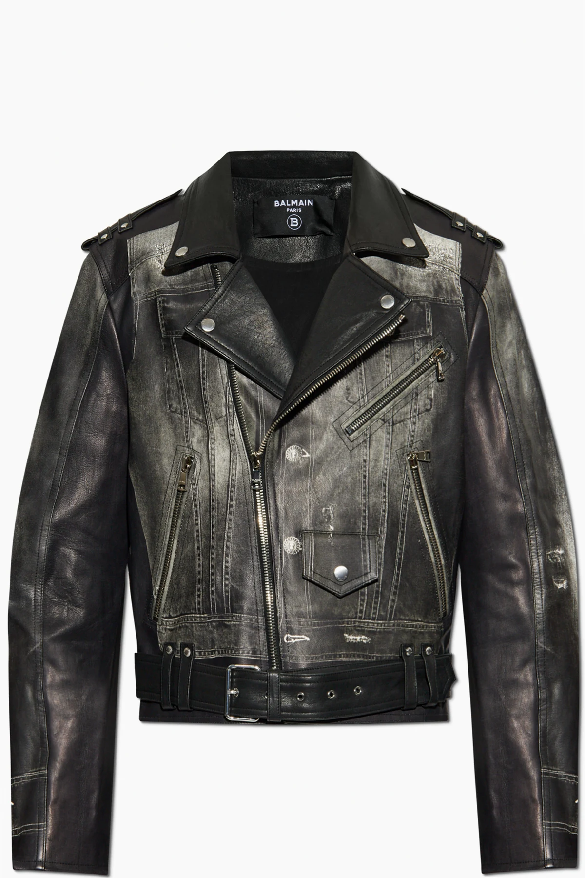 Skórzana kurtka z nadrukiem