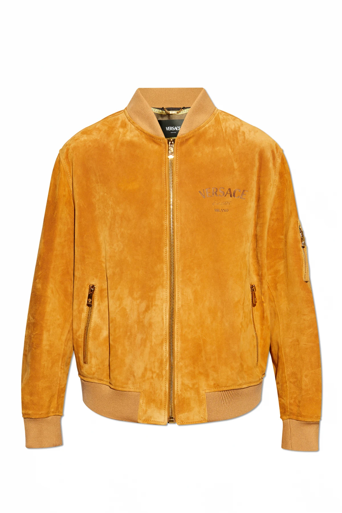 Zamszowa kurtka typu `bomber`