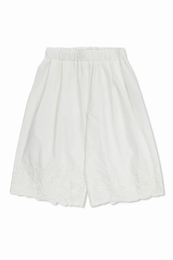 WHITE Floral print shorts