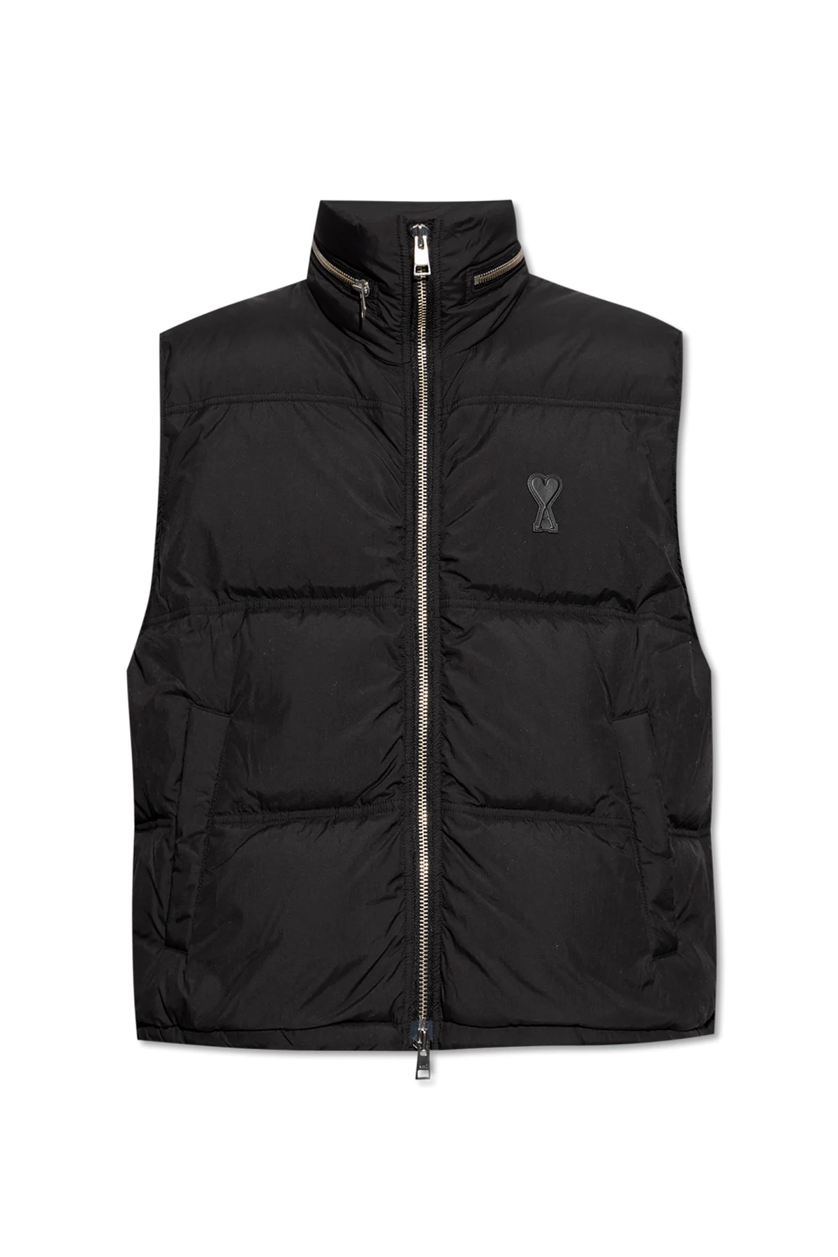 Daunenweste mit im Kragen versteckter Kapuze