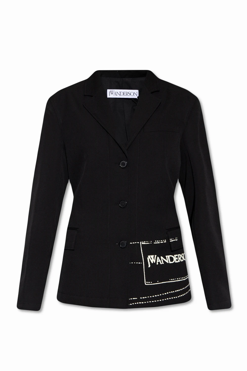 Single-breasted blazer with logo