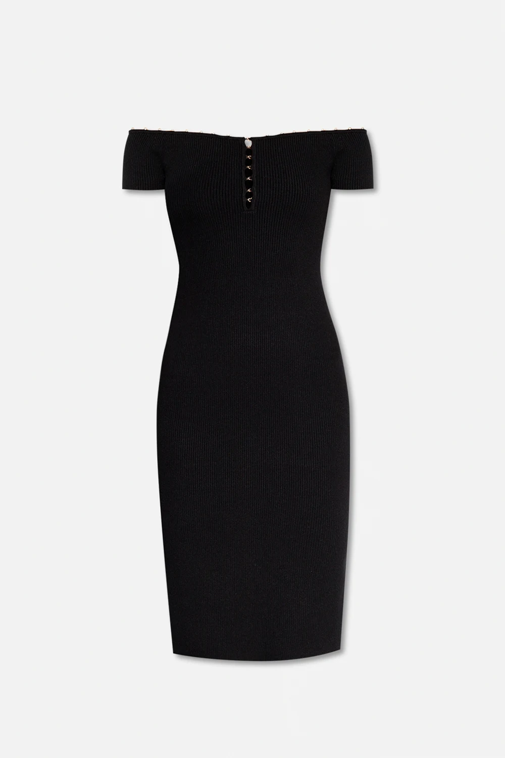 Dress with denuded shoulders