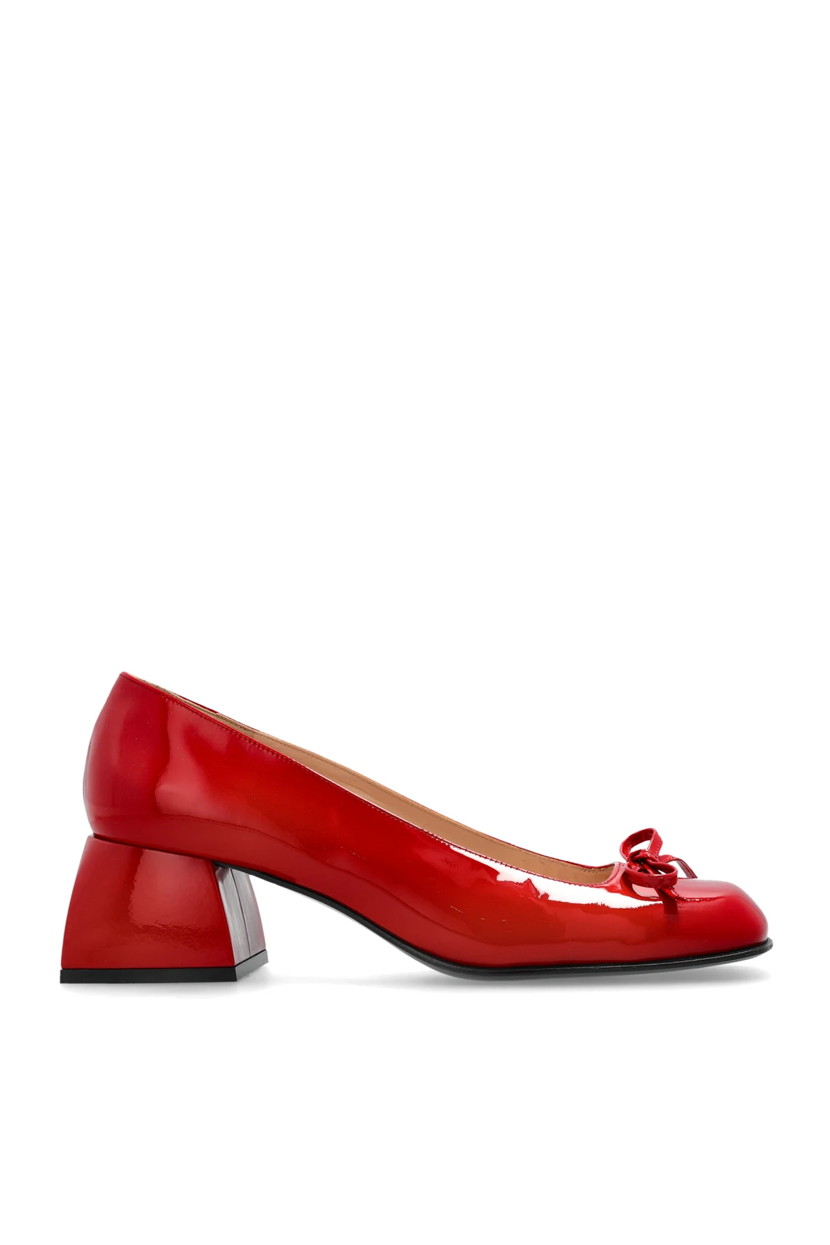 RED Leather heeled shoes