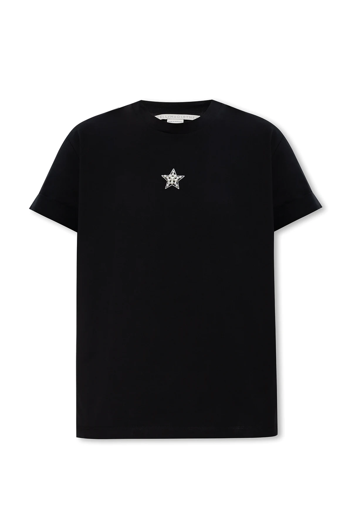 CZARNY T-shirt z aplikacją