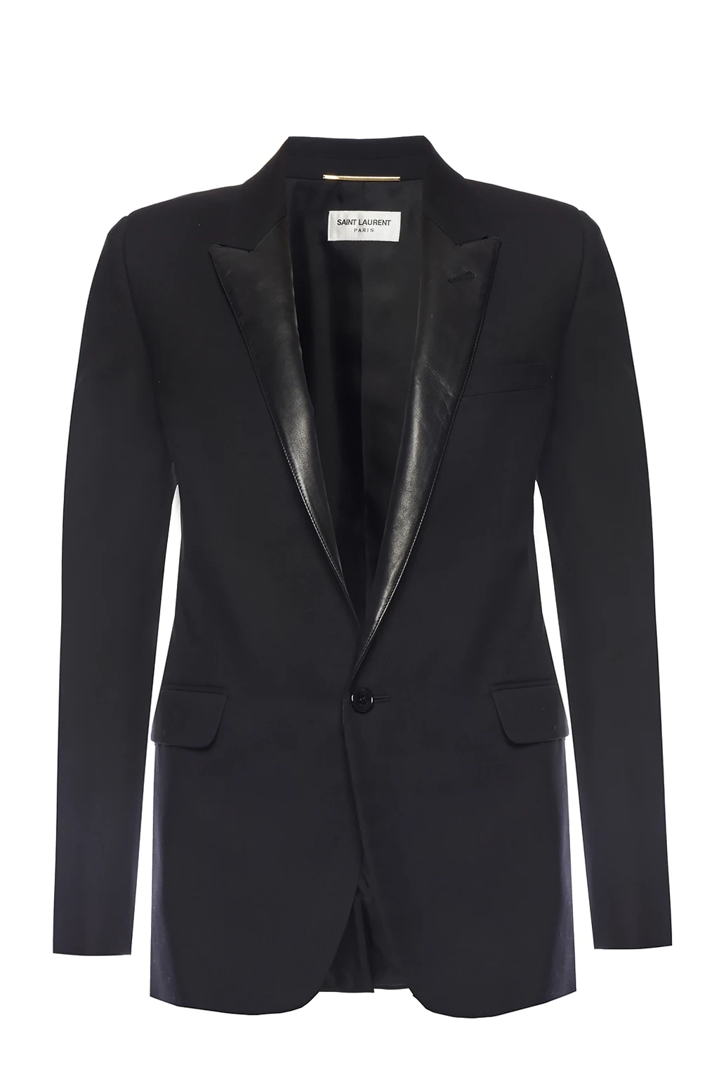 Blazer with leather lapels