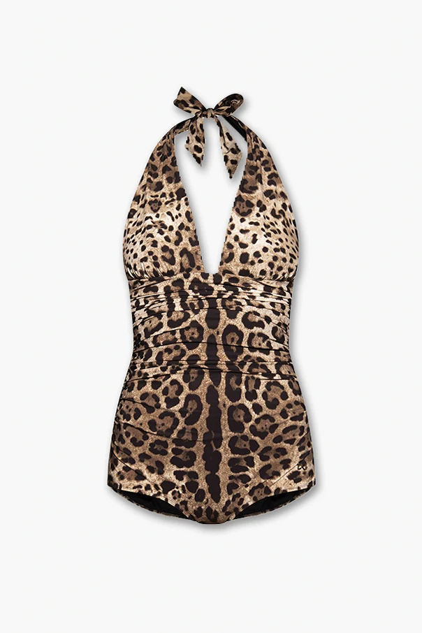 One-piece swimsuit w/ animal motif