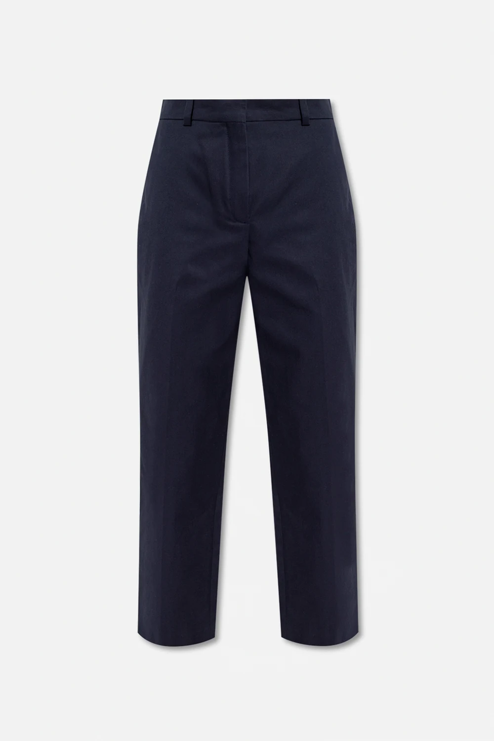 Cotton pleat-front trousers