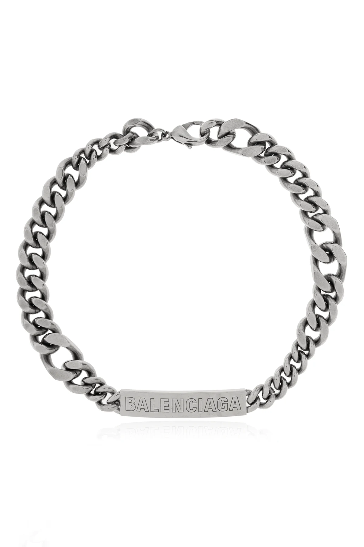 Brass necklace with engraved logo