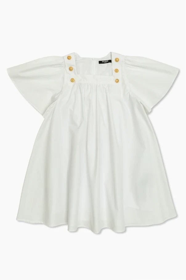 WEISS Kleid mit dekorativen Knöpfen