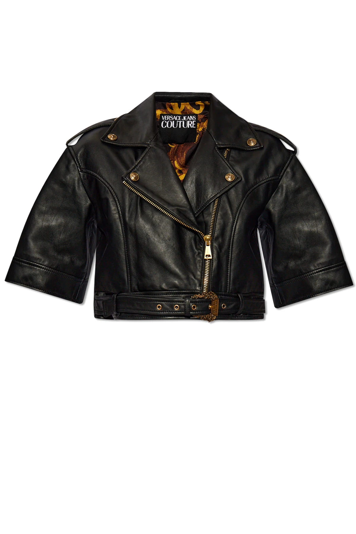 Skórzana kurtka z krótkimi rękawami