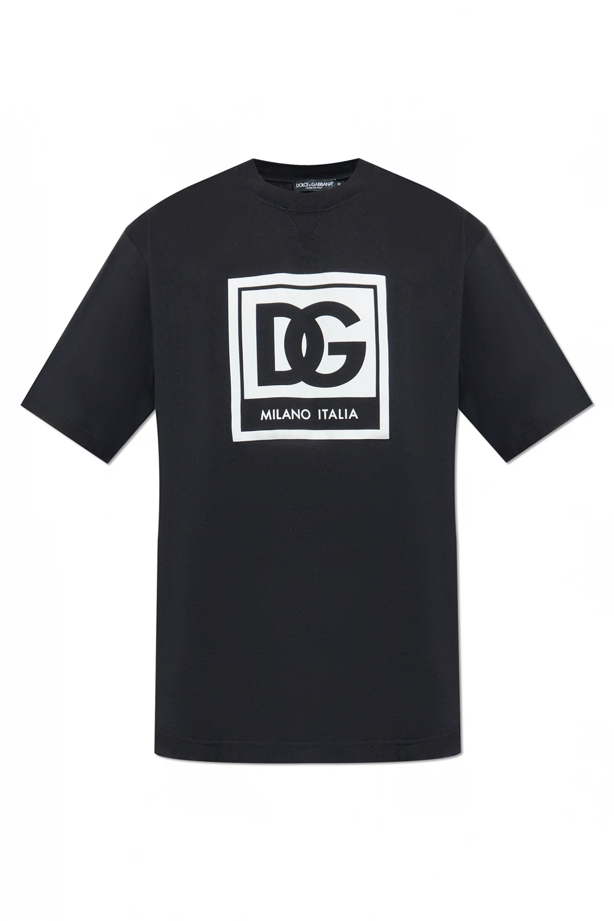 BLACK T-shirt with printed logo