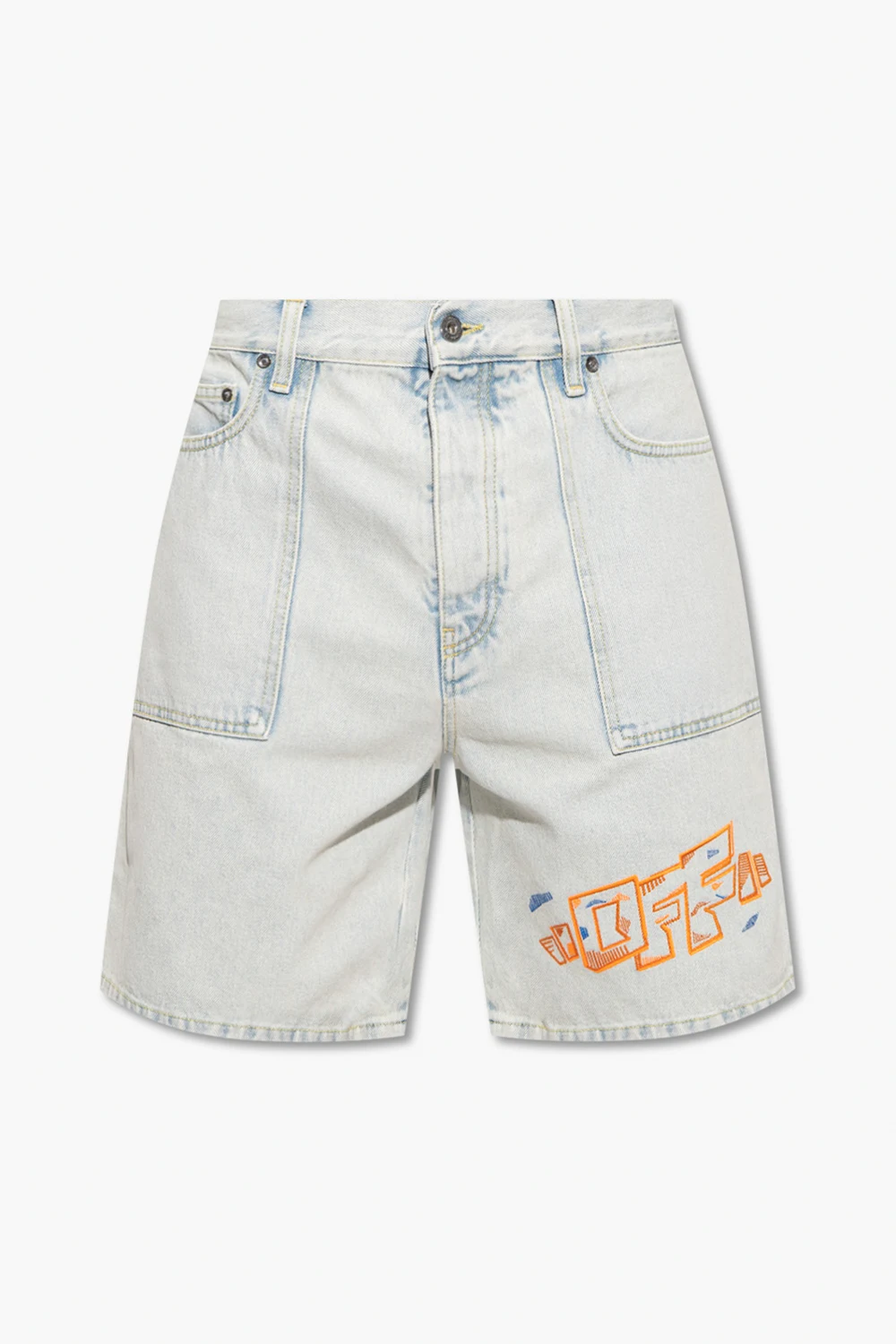 Denim shorts with logo