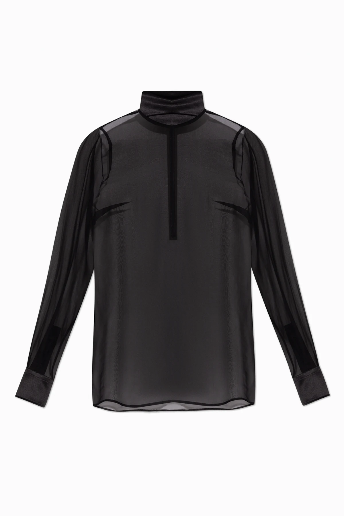 BLACK Transparent top with stand-up collar