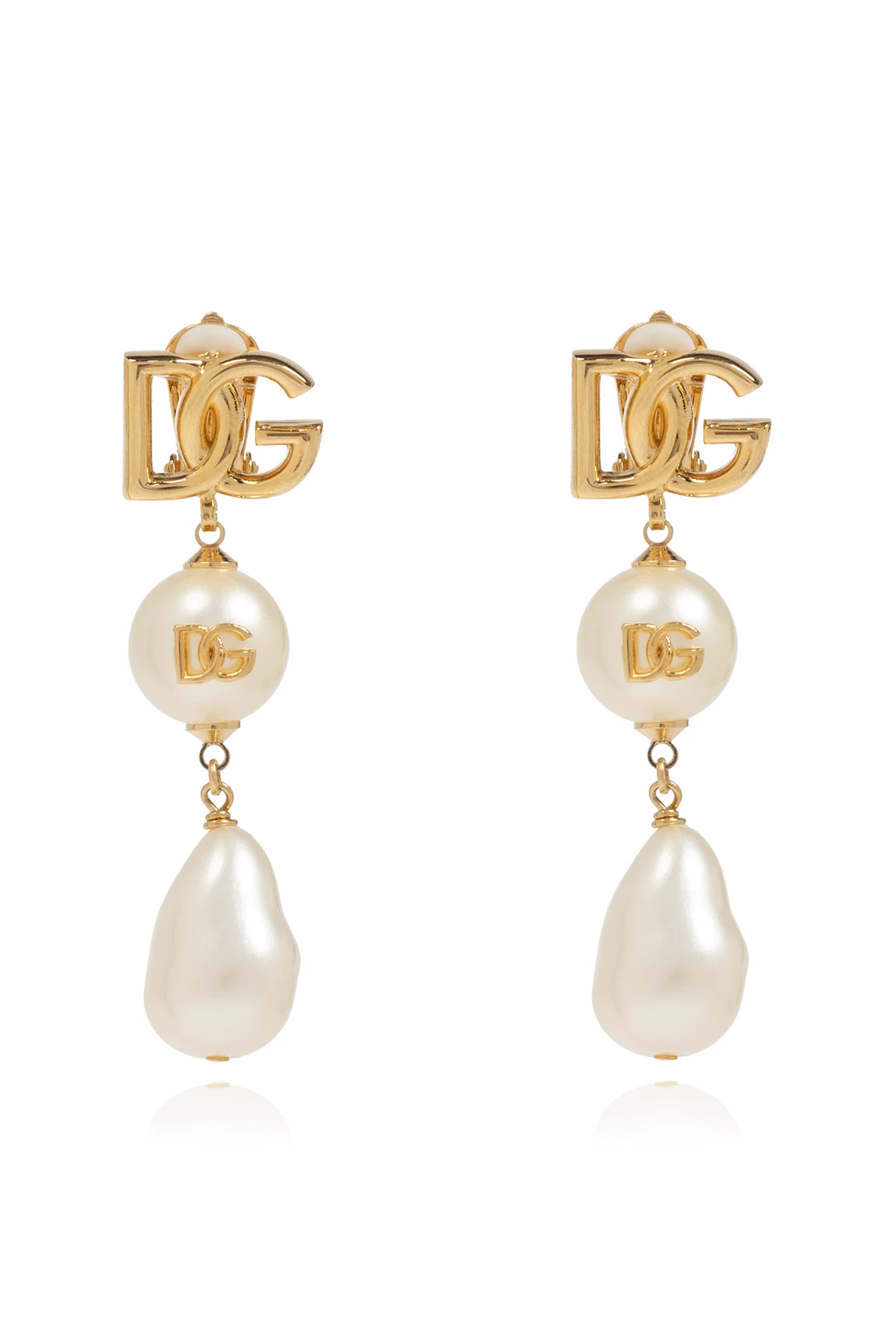 Clip-on earrings with faux pearls