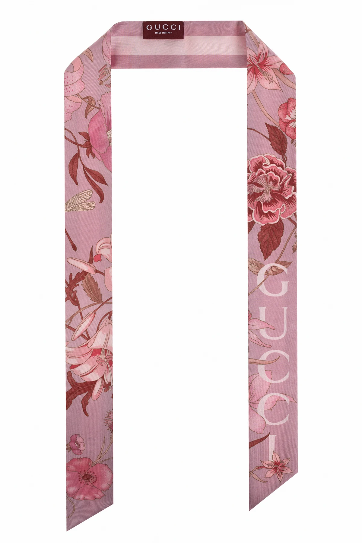 Silk scarf with floral motif