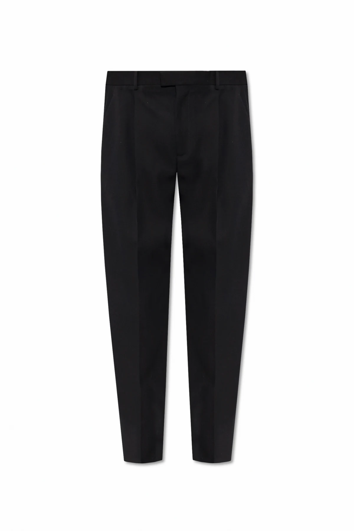 Wool pleat-front trousers