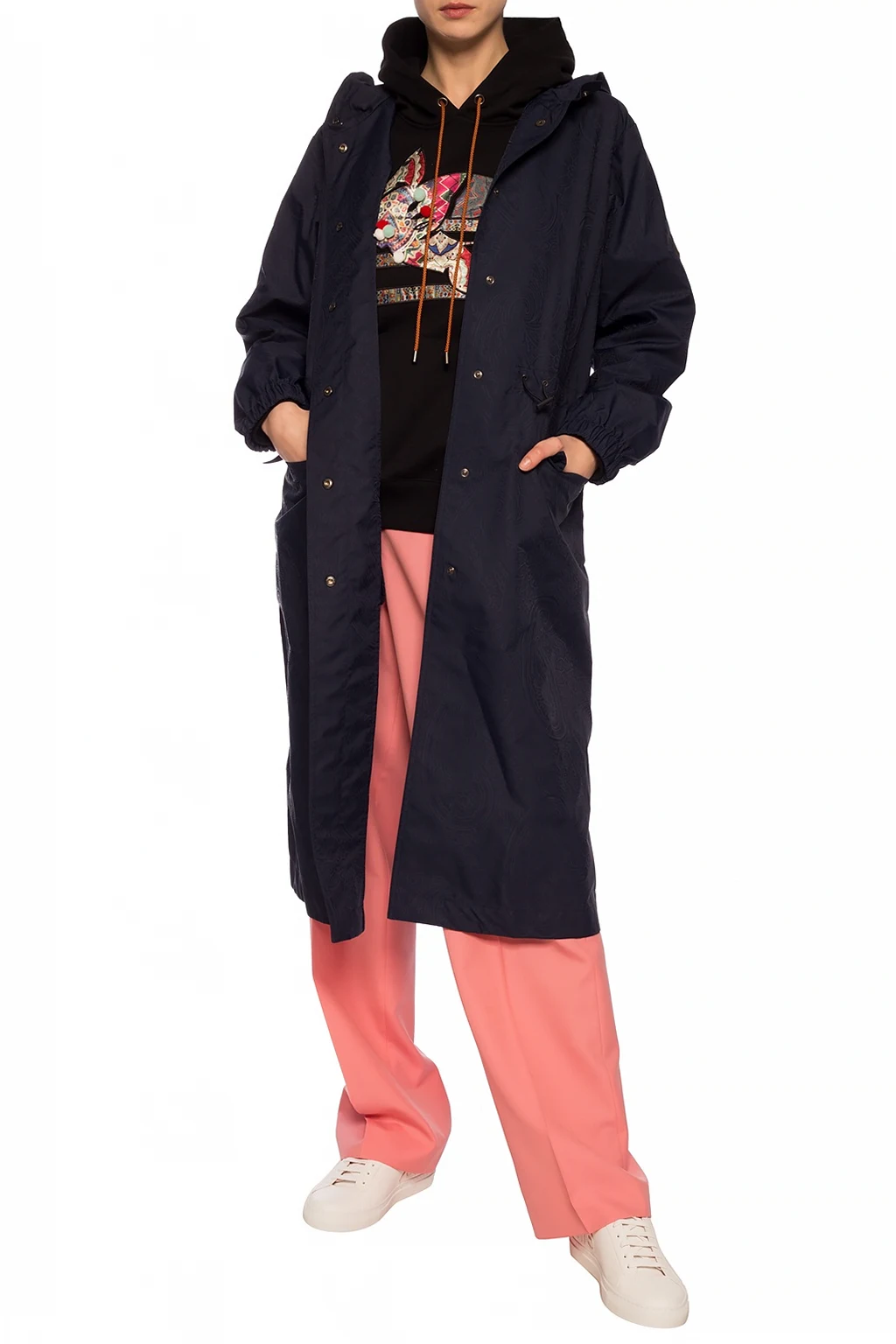 Creased wool trousers