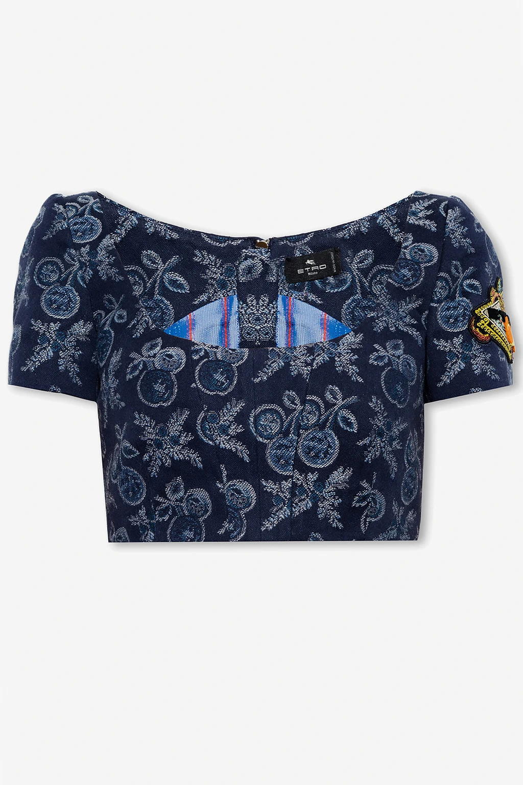 Krótki top z żakardowym wzorem