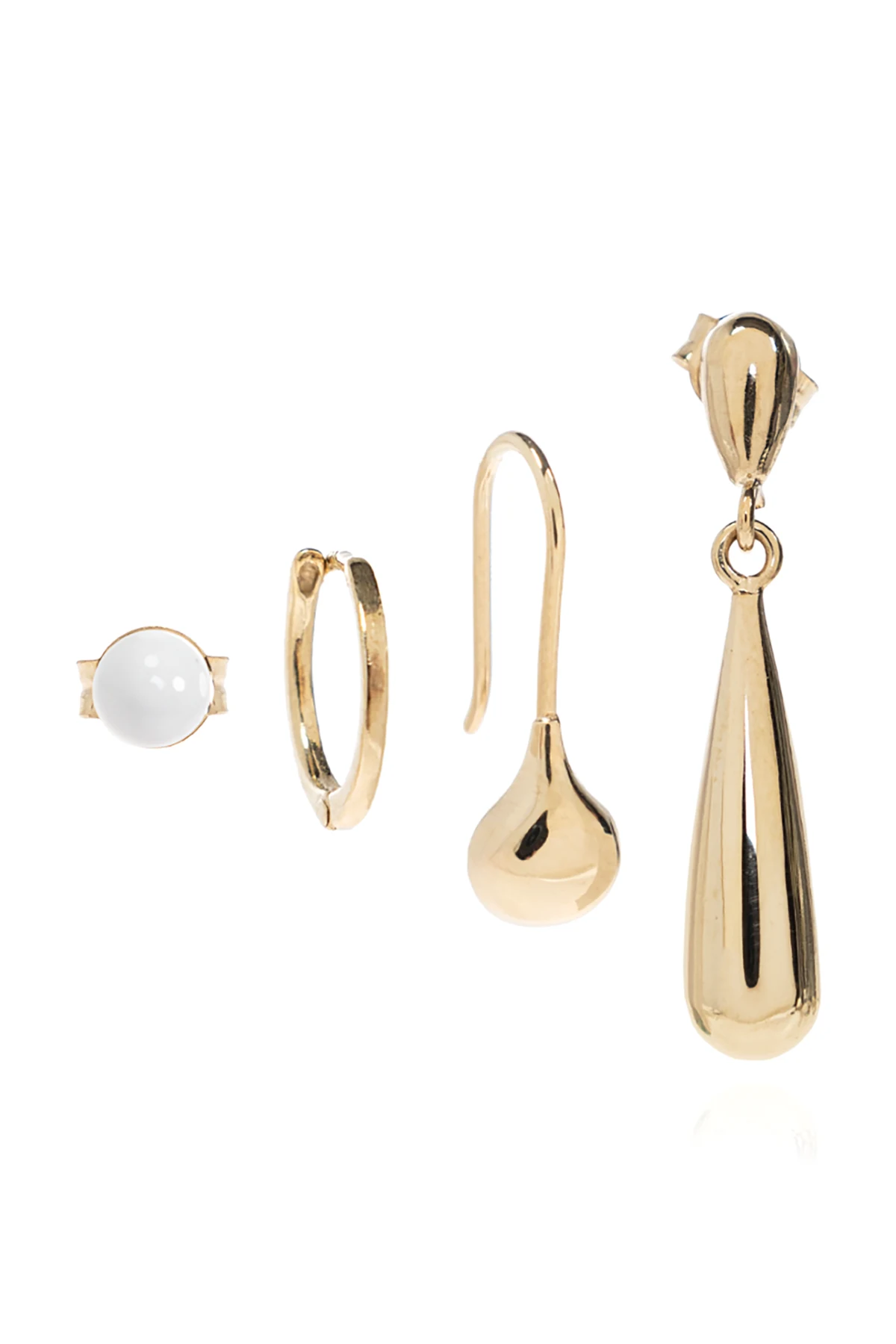 Set of four single earrings