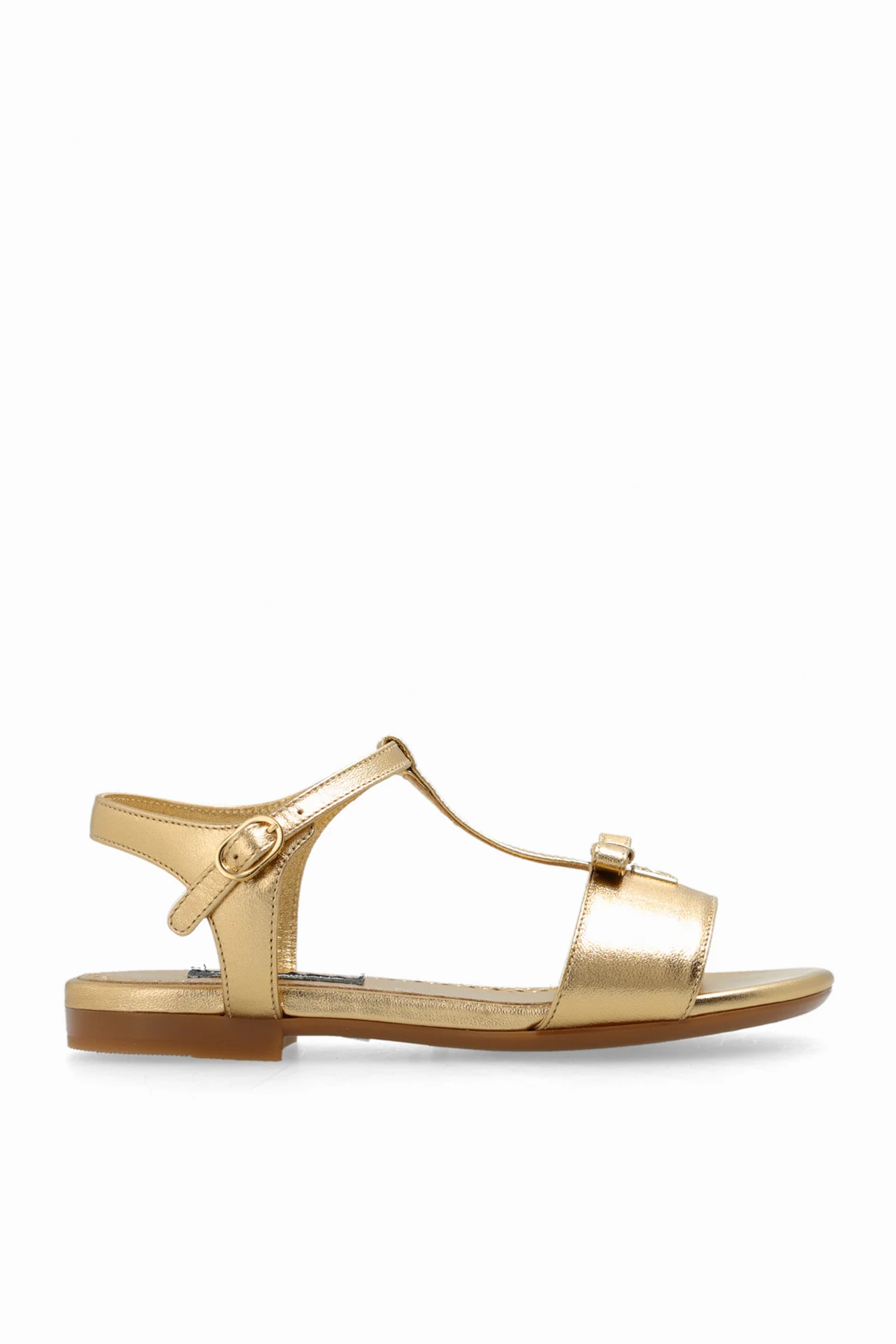 Leather sandals with logo