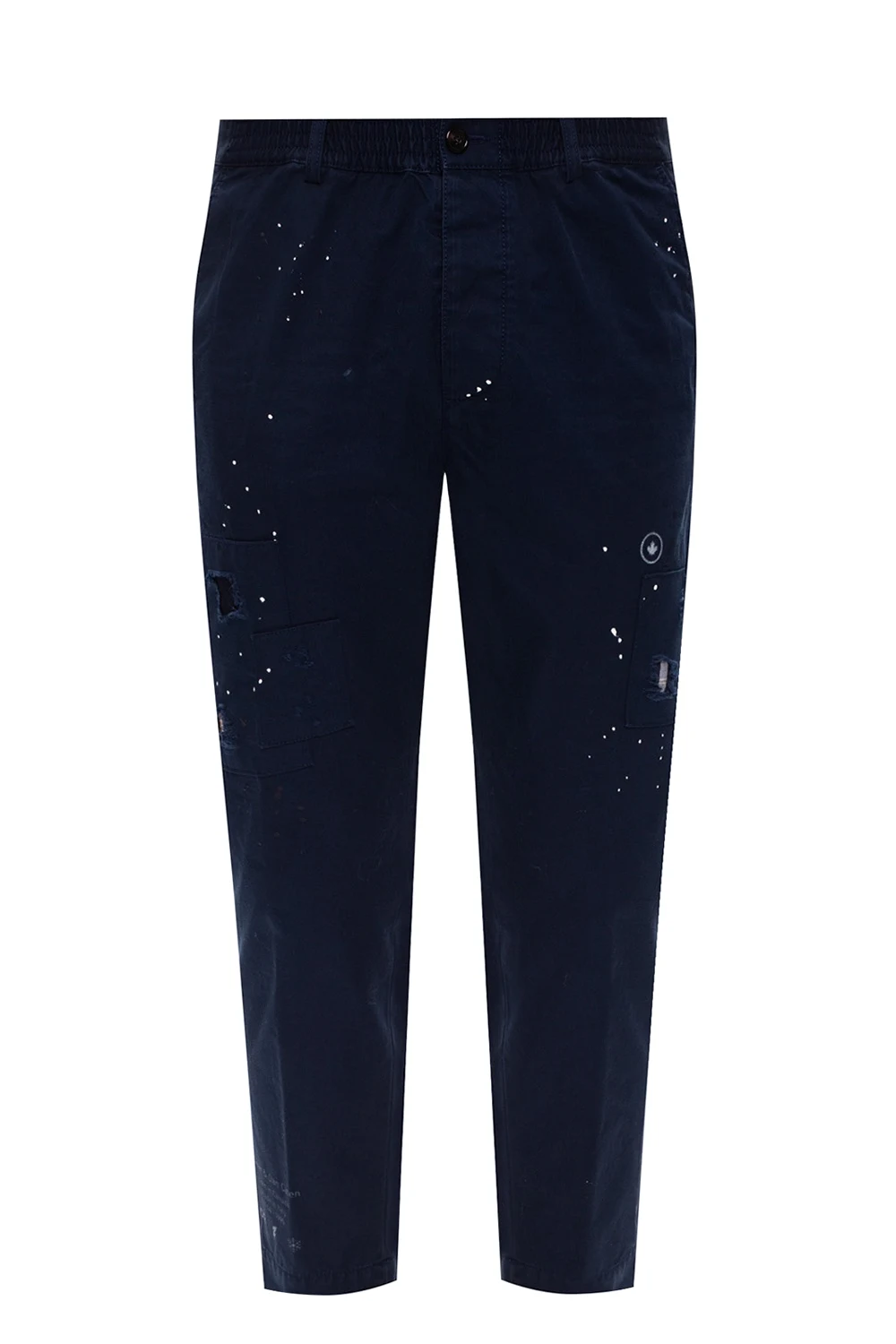 Trousers with raw edge