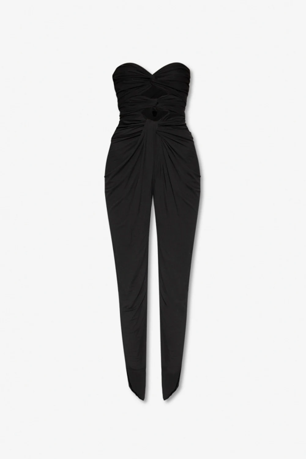 Jumpsuit with denuded shoulders
