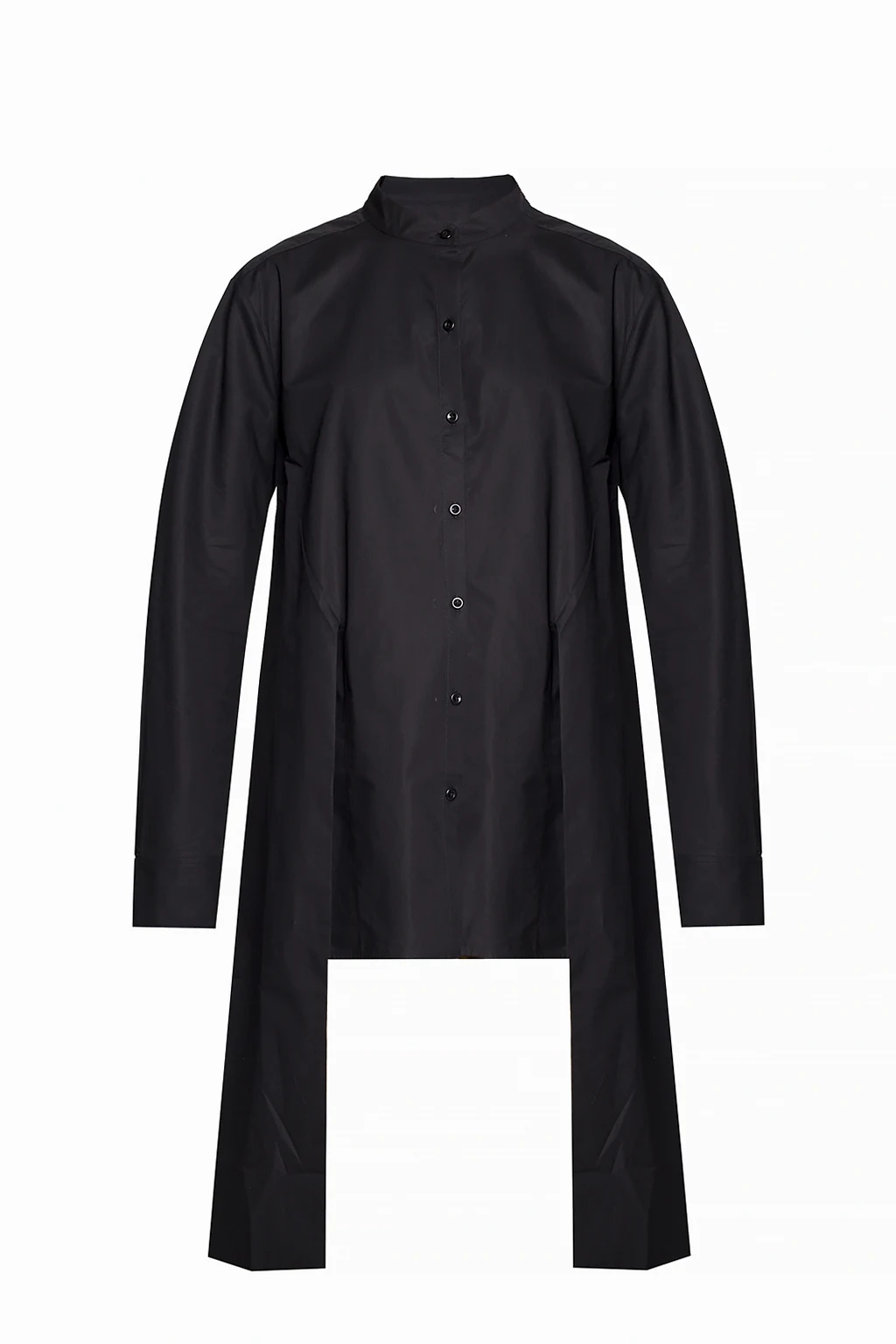 Shirt with standing collar