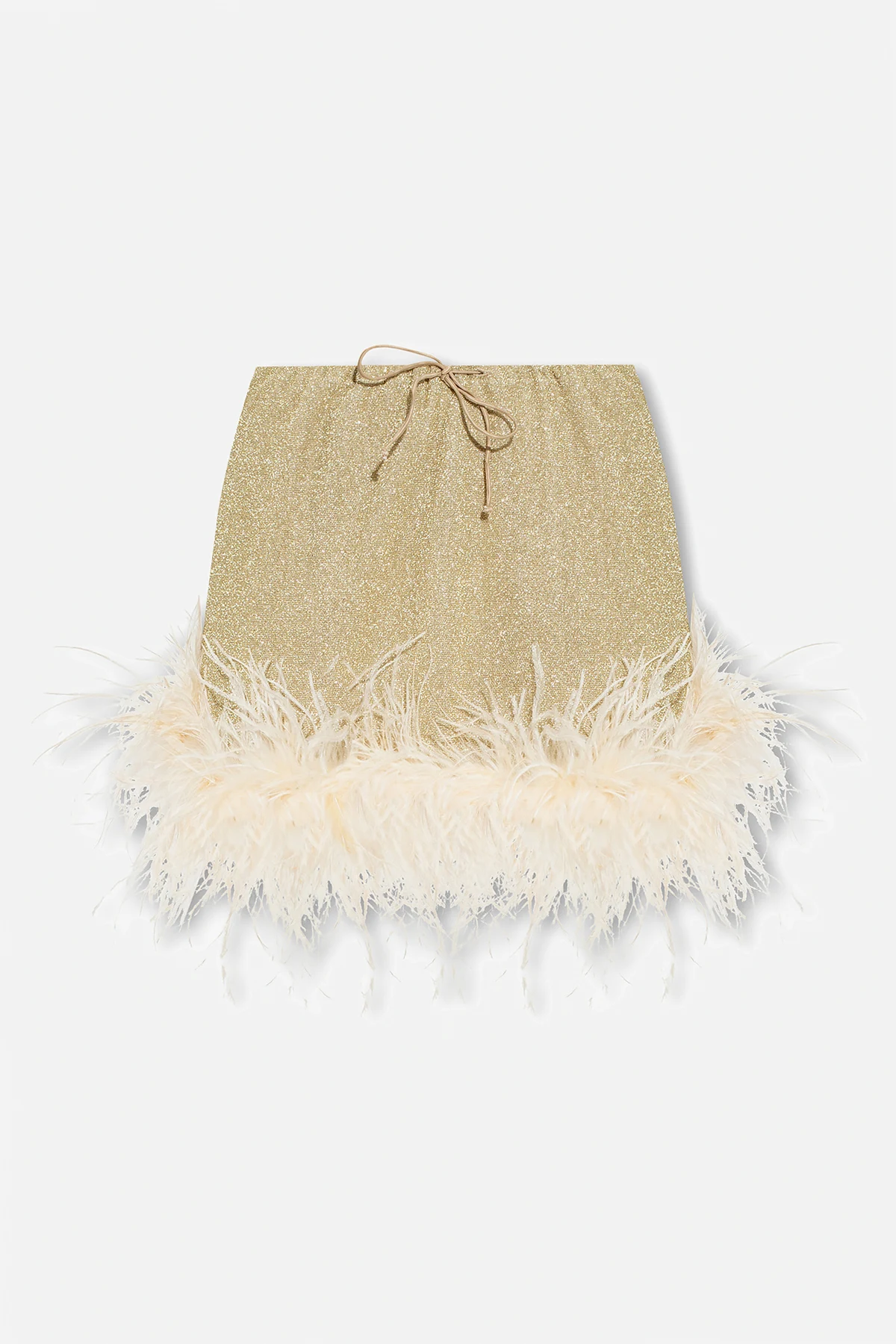 Mini skirt with feathers
