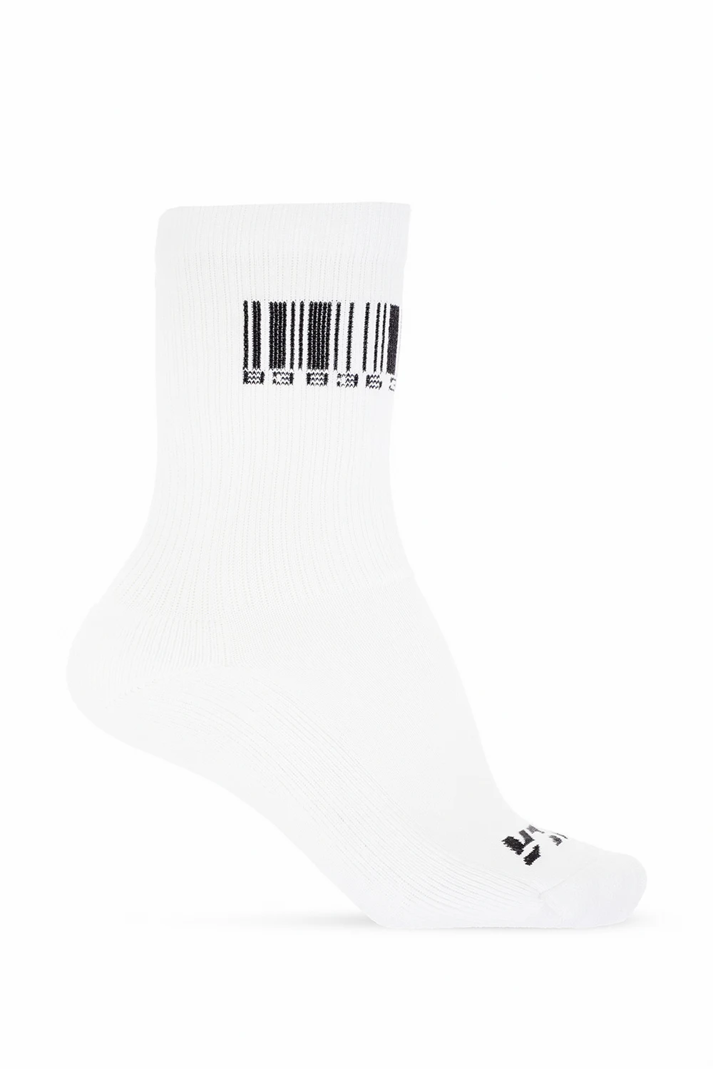Socks with barcode embroidery