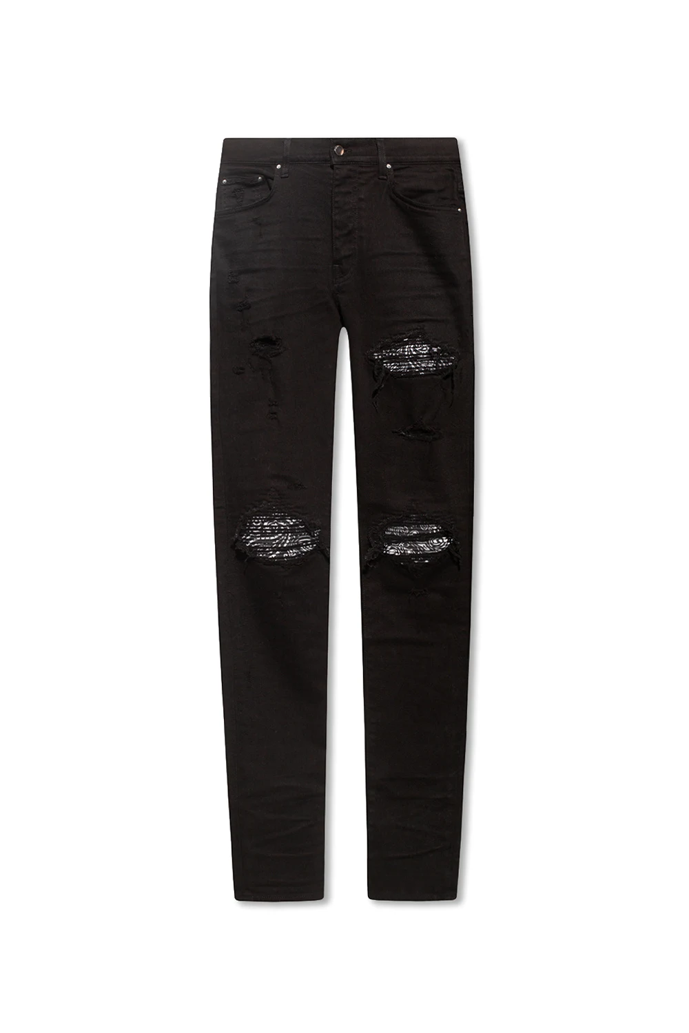 Jeansy typu ‘skinny’ z wzorzystymi wstawkami