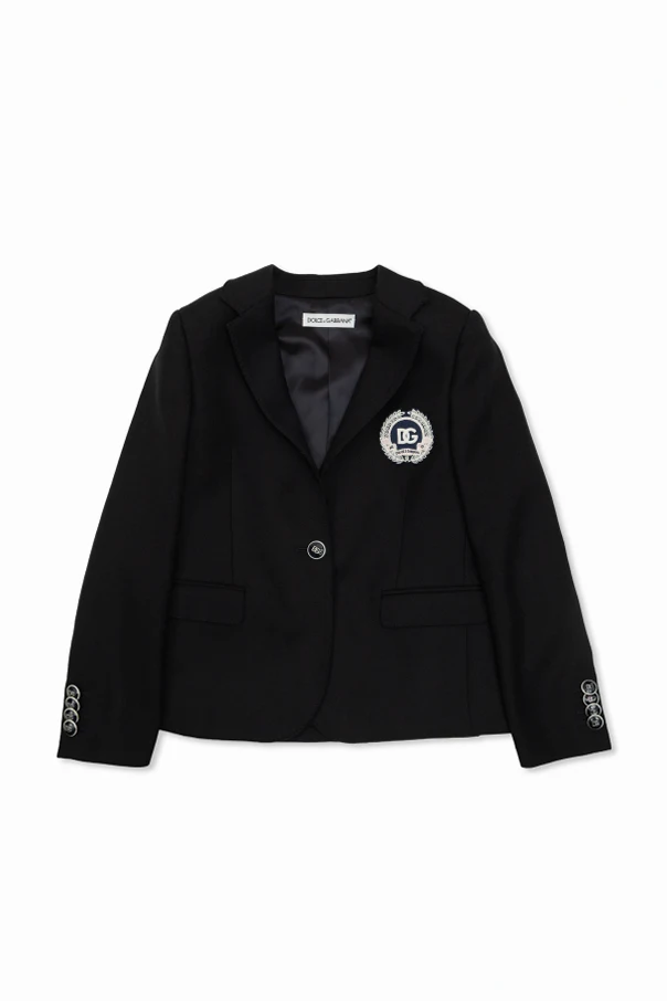 MARINEBLAU Blazer mit Logo-Aufnäher