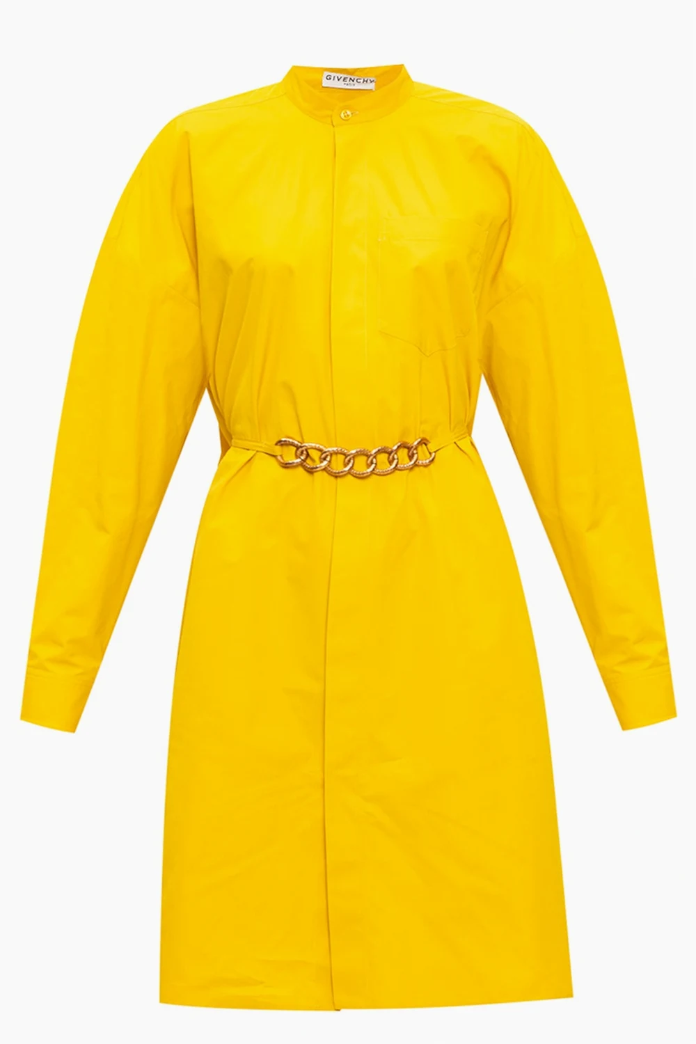 Dress with band collar