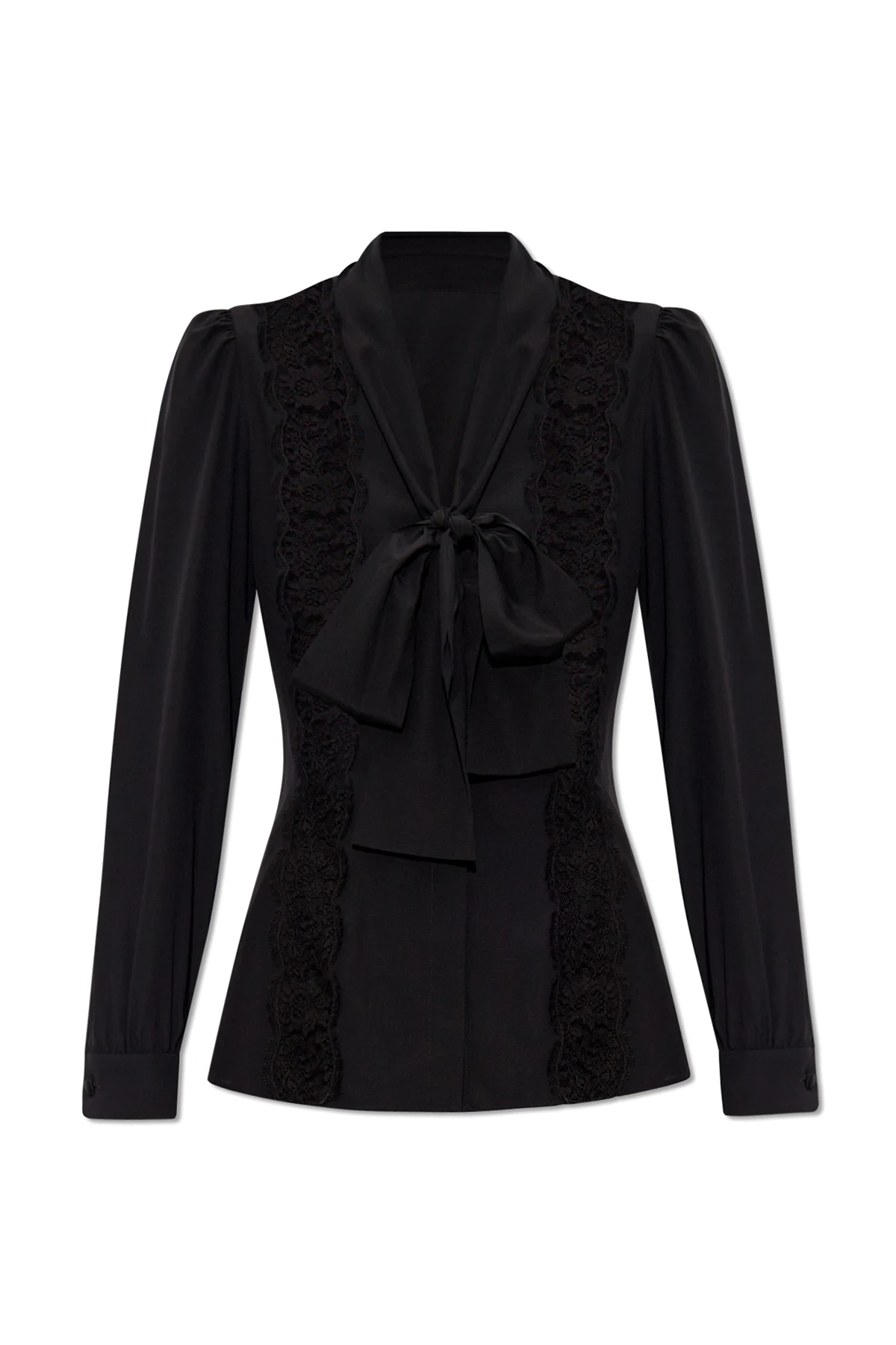 Silk shirt with lace
