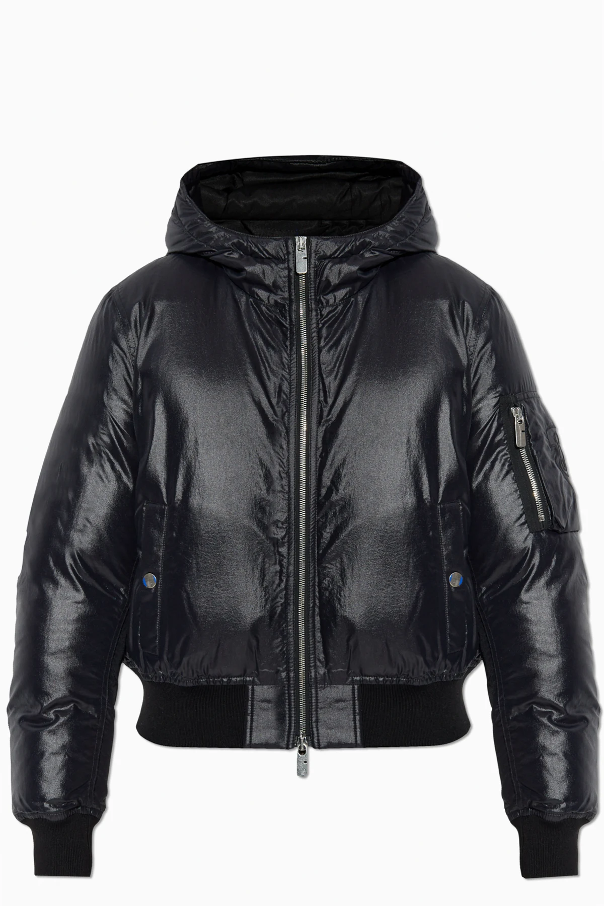BLACK Hooded Down Jacket