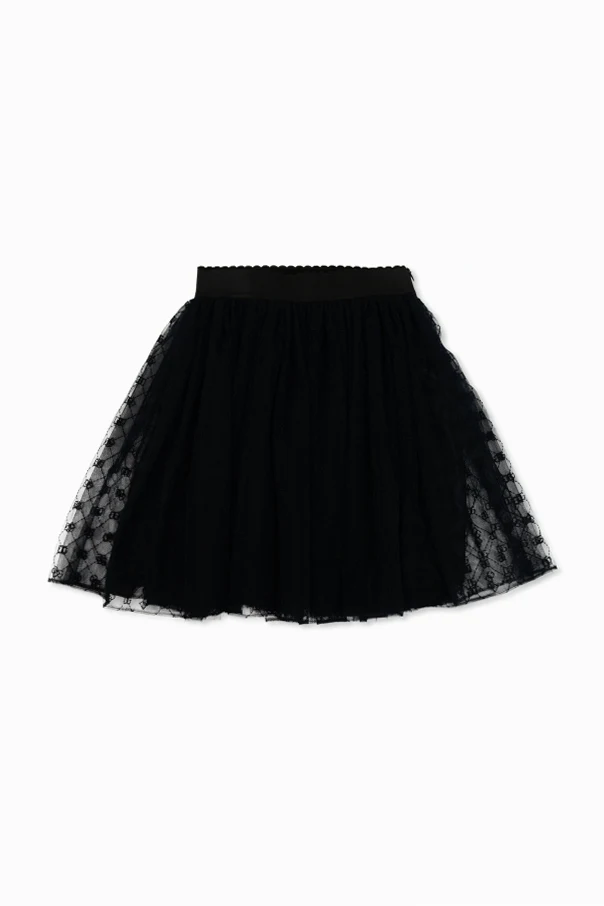 SCHWARZ Tüllrock mit Monogramm