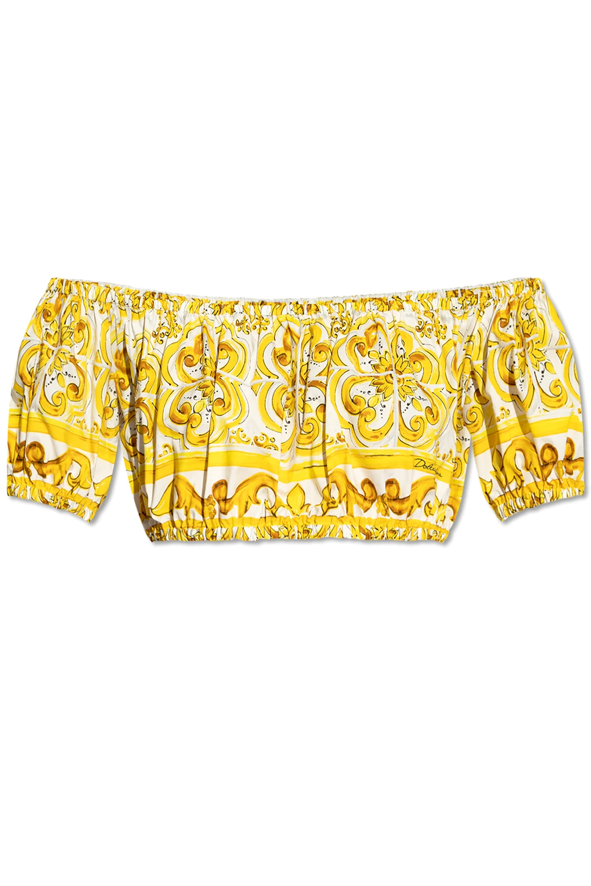 Top with 'Majolica' print