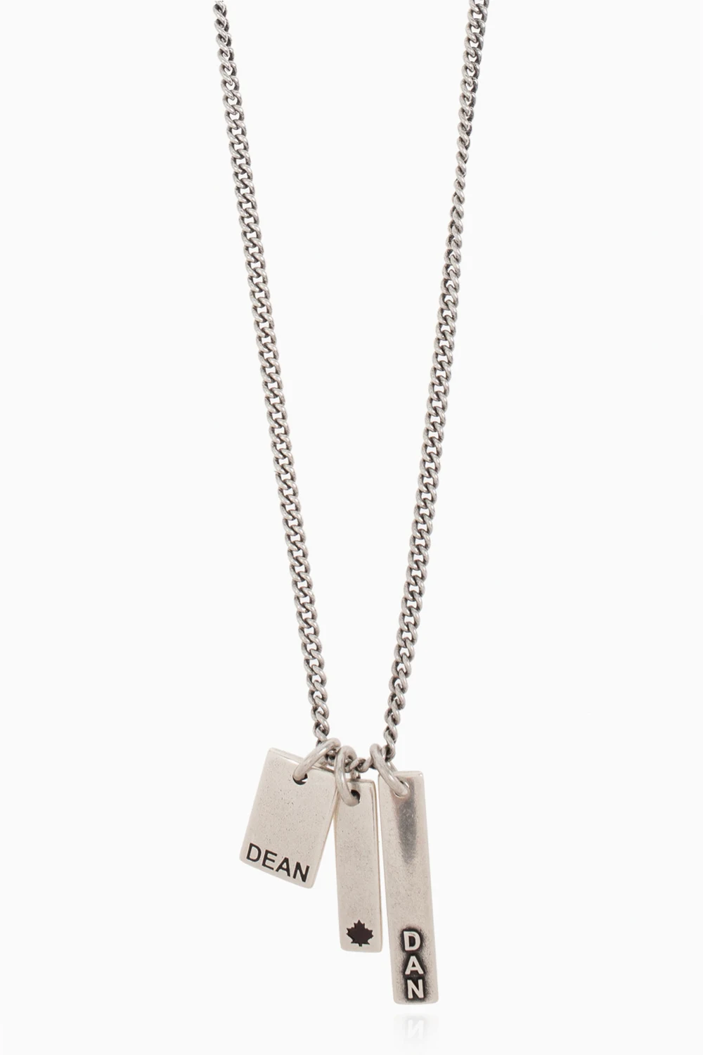 Necklace with logo pendants