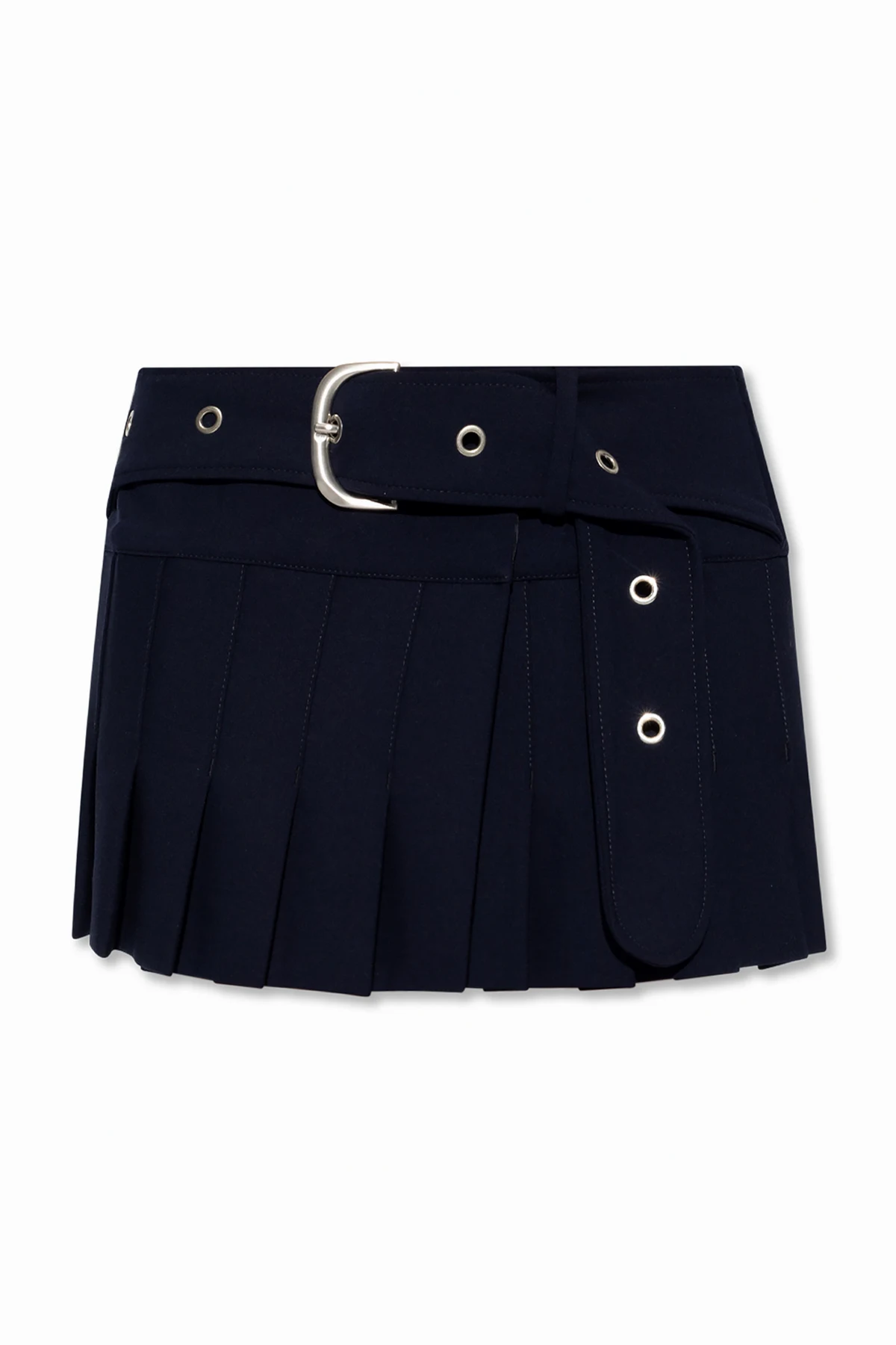 Pleated skirt with belt