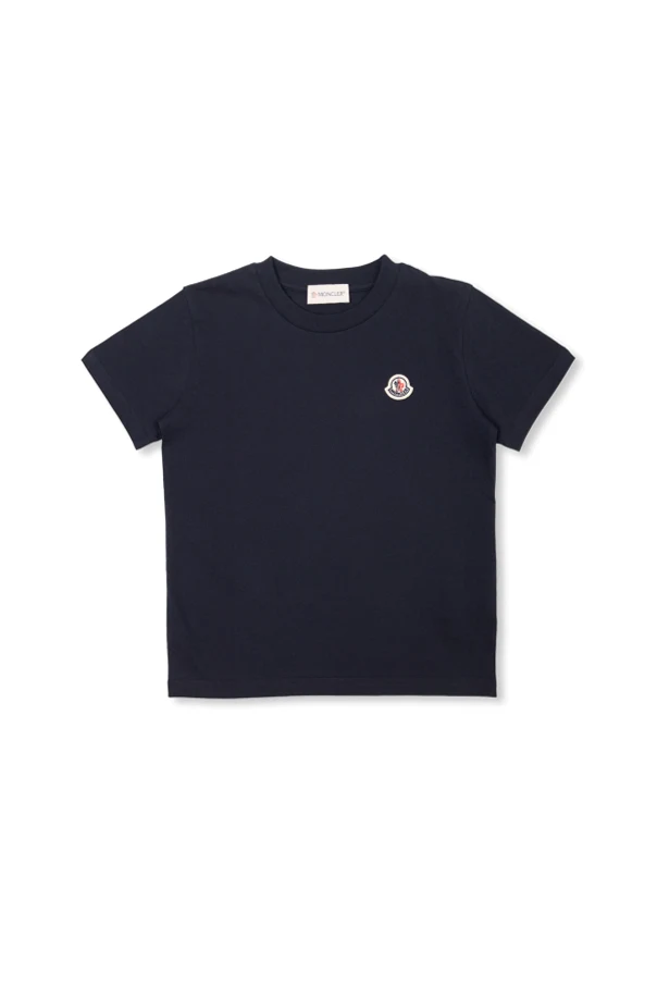 GRANATOWY Bawełniany t-shirt z logo