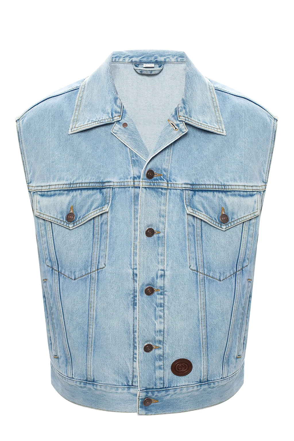 Denim vest with logo